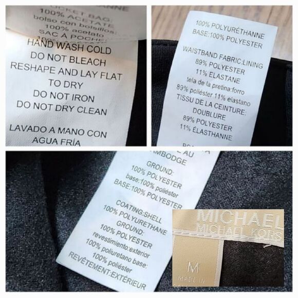 🔸️NWT Michael Kors Black Vegan Leather Flare Crop Pants Medium - Picture 11 of 11